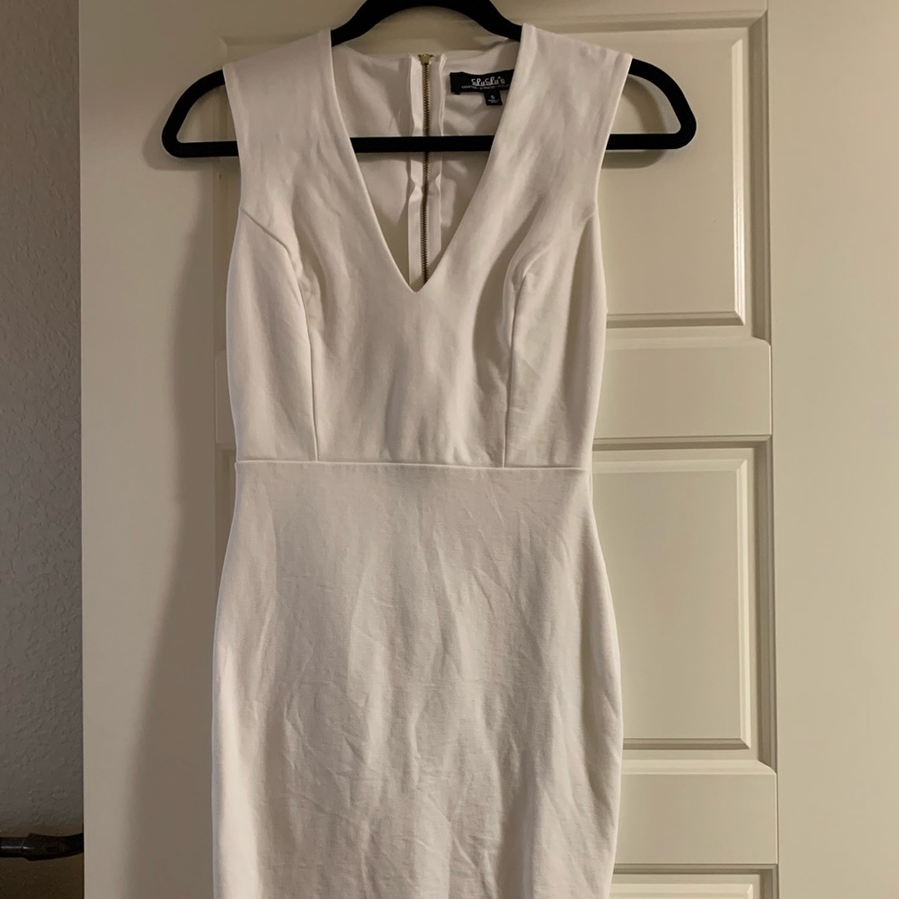White midi dress